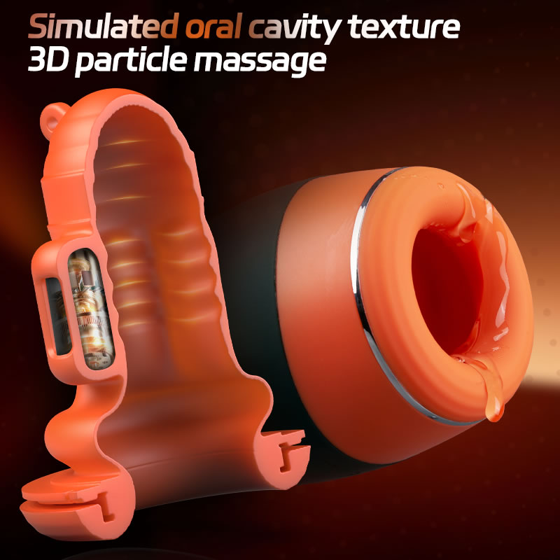 Warming - Simulates Oral Cavity Temperature Vibration and Telescopic 2-1 Male Stroker Masturbation Cup