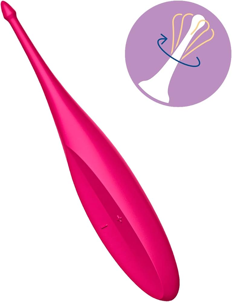 Satisfyer Twirling Fun Magenta Tip Vibrator with 12 Settings and Waterproof Silicone Design