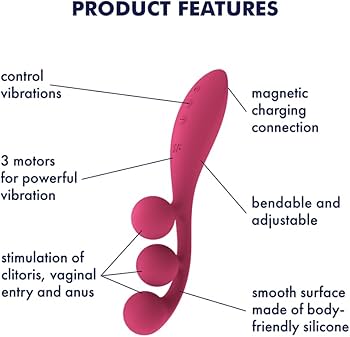 Satisfyer Tri Ball 1 Red Multi Vibrator with Adjustable Wire and Three Powerful Motors