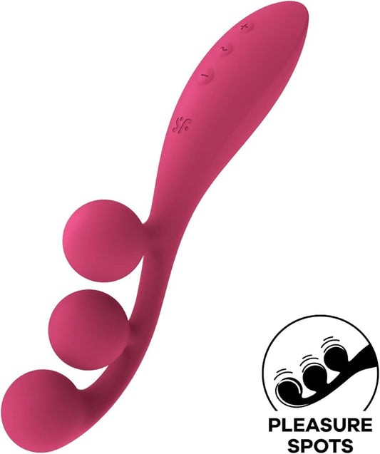 Satisfyer Tri Ball 1 Red Multi Vibrator with Adjustable Wire and Three Powerful Motors