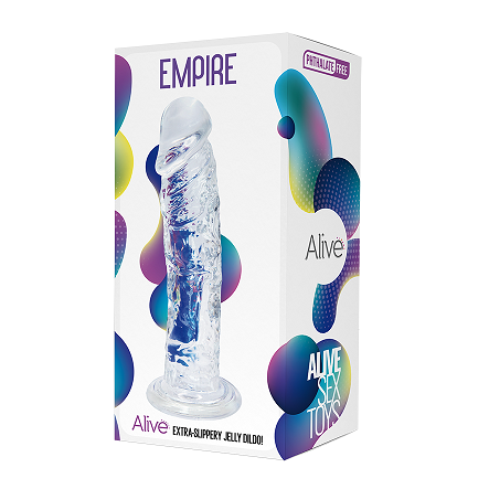Alive Empire Jelly Dildo 7.6 Inch Transparent Extra Slippery Flexible with Suction Cup Base