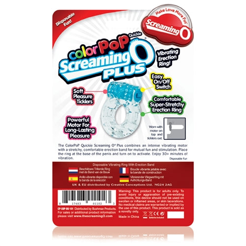 Screaming O Colour Pop Quickie Plus – Vibrating Erection Ring