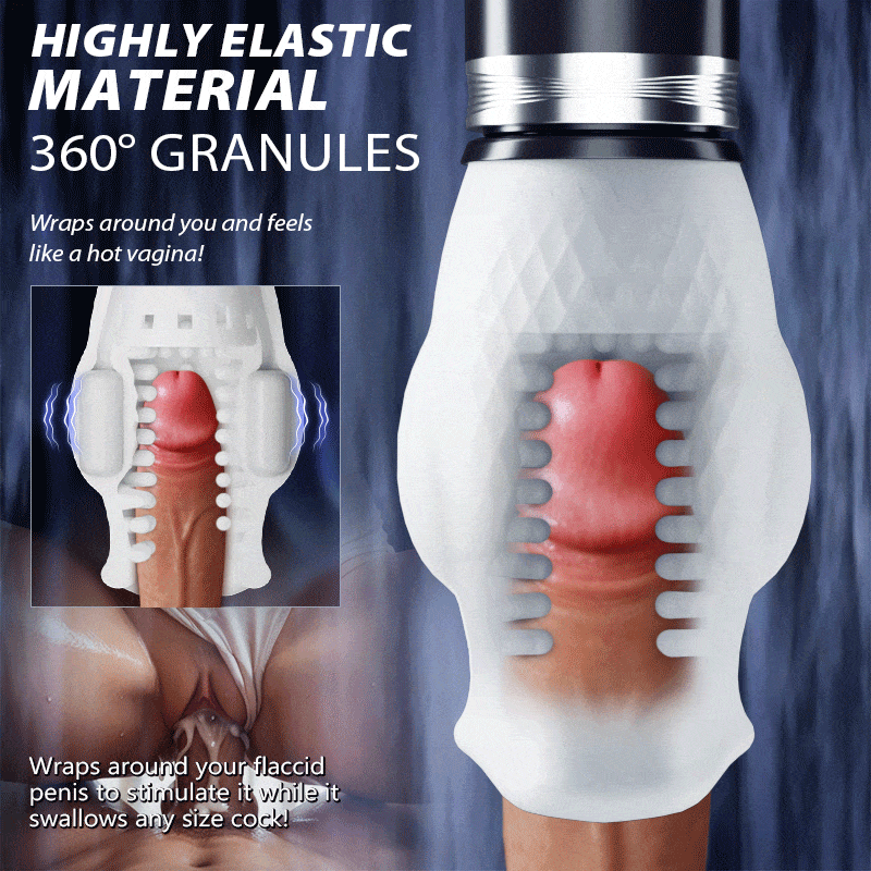 Tornado 2.0 - Dual Motor Oralsex Analog Male Stroker 7 Vibrations 5 Retractions 5 Rotations Masturbation Cup