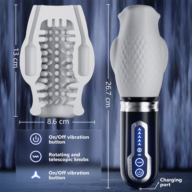 Tornado 2.0 - Dual Motor Oralsex Analog Male Stroker 7 Vibrations 5 Retractions 5 Rotations Masturbation Cup