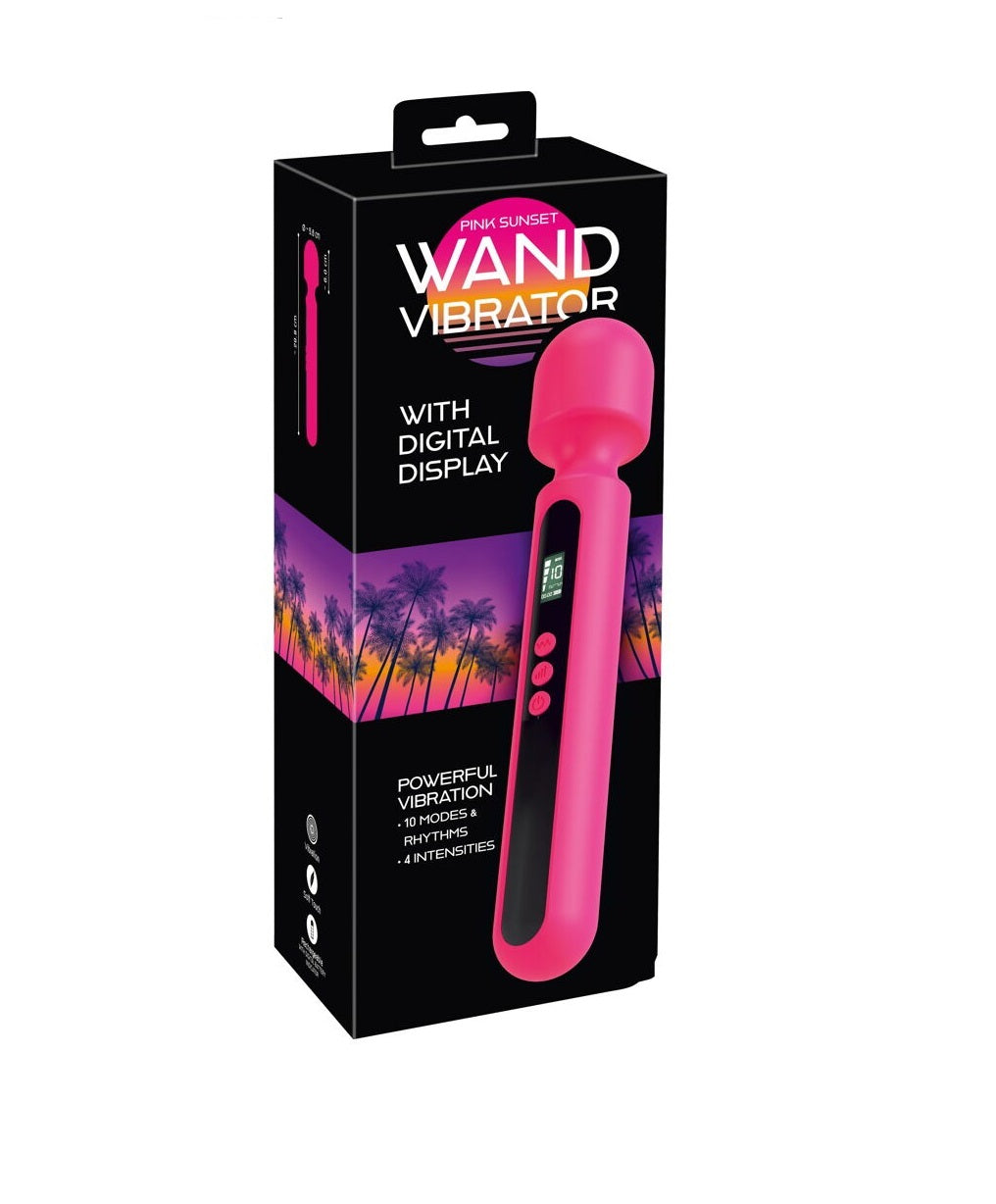 Pink Sunset Wand Vibrator 30 cm with Digital Display and Power