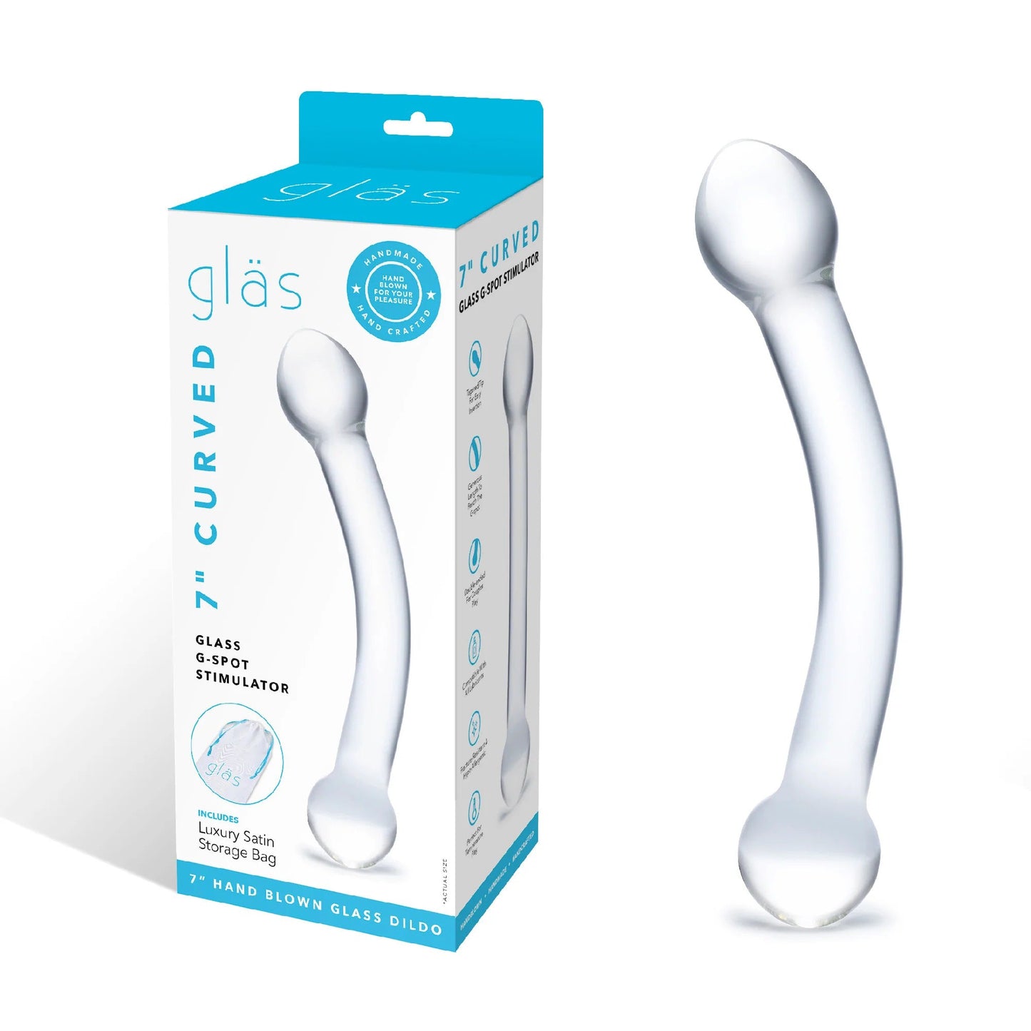 Electric Eel Glas 7 Inch Curved Glass G Spot Stimulator