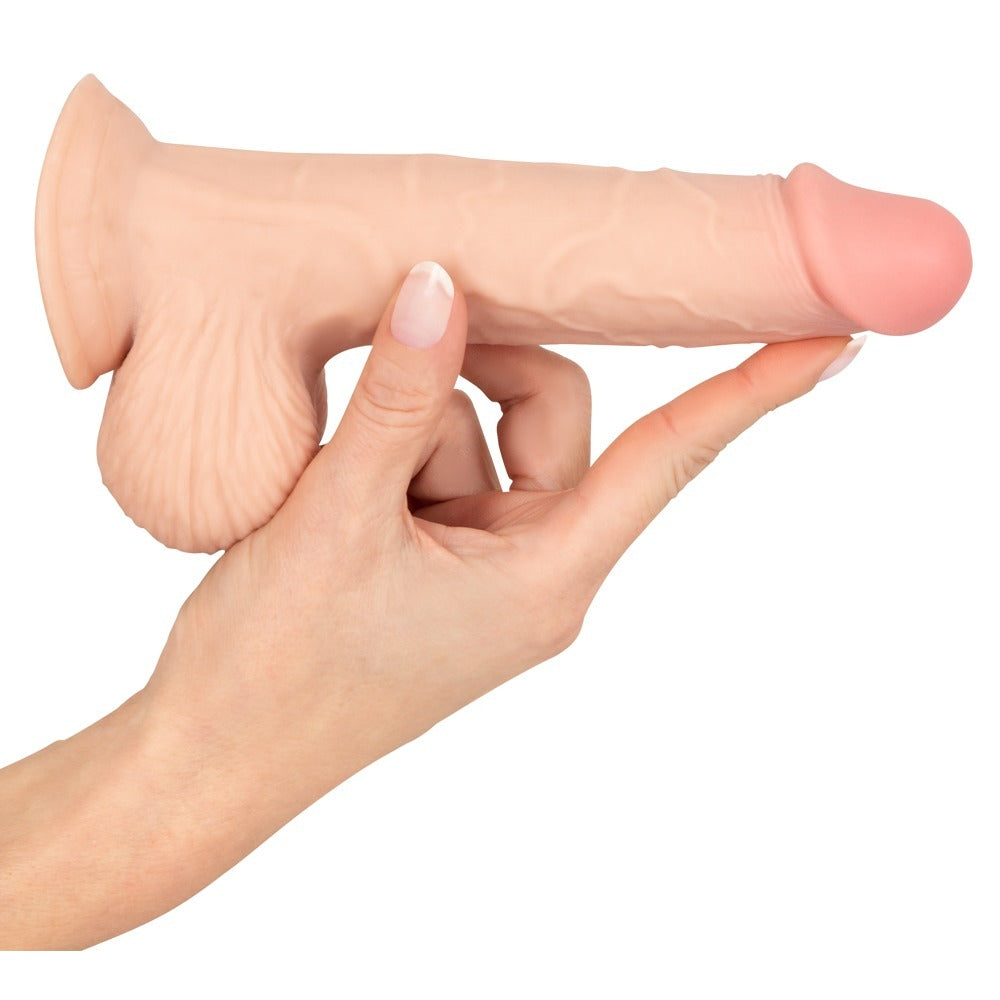 Nature Skin Flexible Dildo 19cm with Movable Skin and Suction Cup
