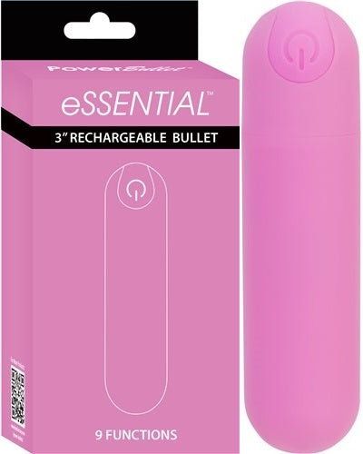Essential 3 Inch Rechargeable Bullet Vibrator with Storage Case and USB Charging Cord