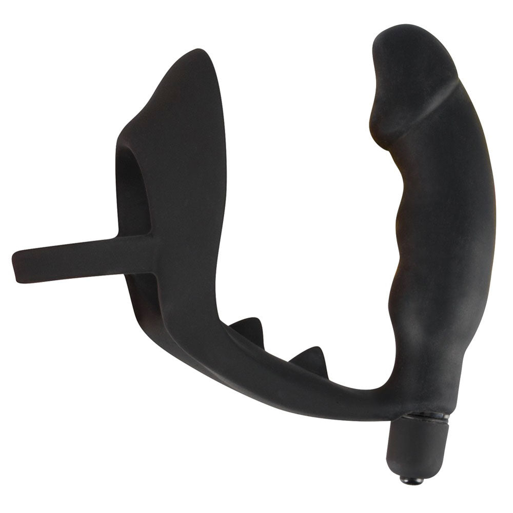 You2Toys Black Velvets Cock Ring and Vibrating Anal Plug – Silicone 5.5 Inch Set