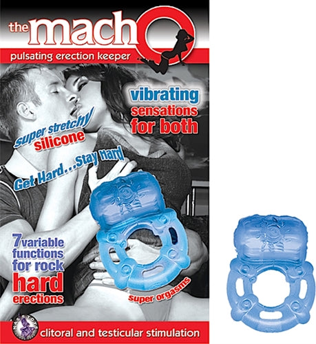 Macho Pulsating Silicone Cock Ring with Seven Vibration Modes