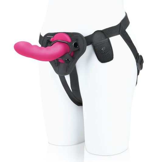 Pegasus 6 Inch Wireless Remote Control Curved Ripple Vibrator With Harness