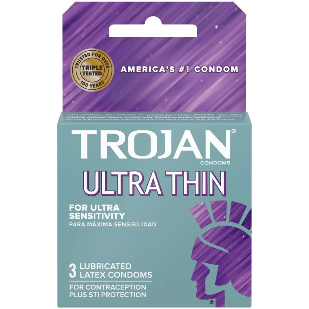 Trojan Sensitivity Ultra Thin Lubricated Condoms – 3 Pack Condoms