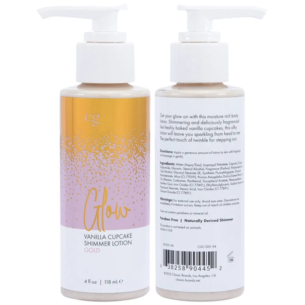 Glow Vanilla Cupcake Shimmer Lotion – Moisture Rich Body Lotion 4 Oz