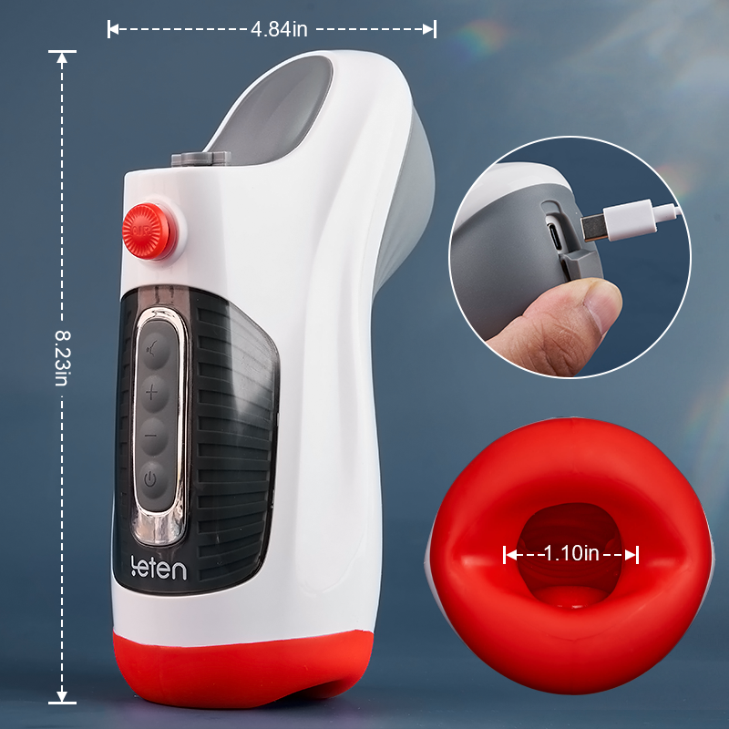 Leten - Deep Throat Blowjob Masturbator - 10 Vibration Modes Vacuum Sucking Automatic Oral Sex Male Stroker Masturbation Cup