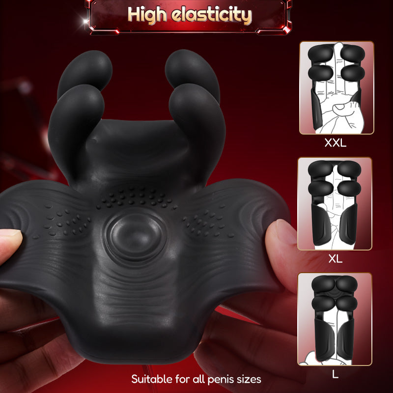 Acmejoy - Evans 10 Pinch Beating Finger Vibrations Penis Vibrator Male Glans Trainer Masturbation Cup