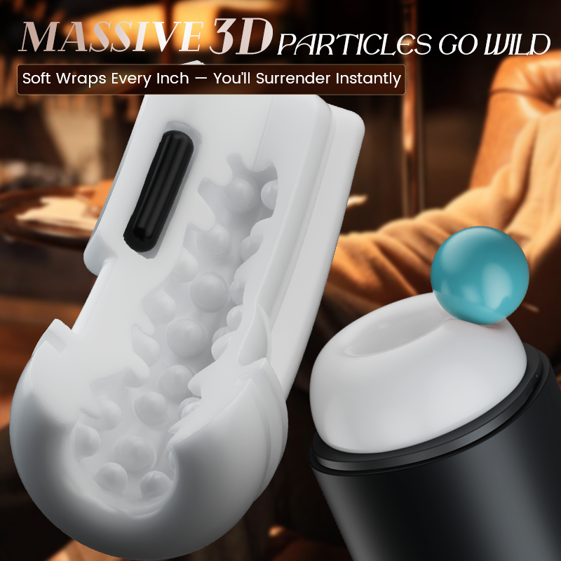 Phantom - 7 Suctions 7 Vibrations Dual Handles Large Granule Channel Texture Male Stroker Masturbation Cup