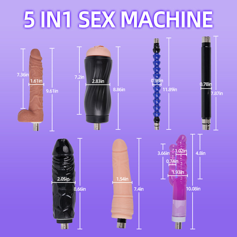 Acmejoy - Iron Titan 400 Strokes/Mins 5 IN 1 Accessories Dildo Sex Masturbation Machine Dildos