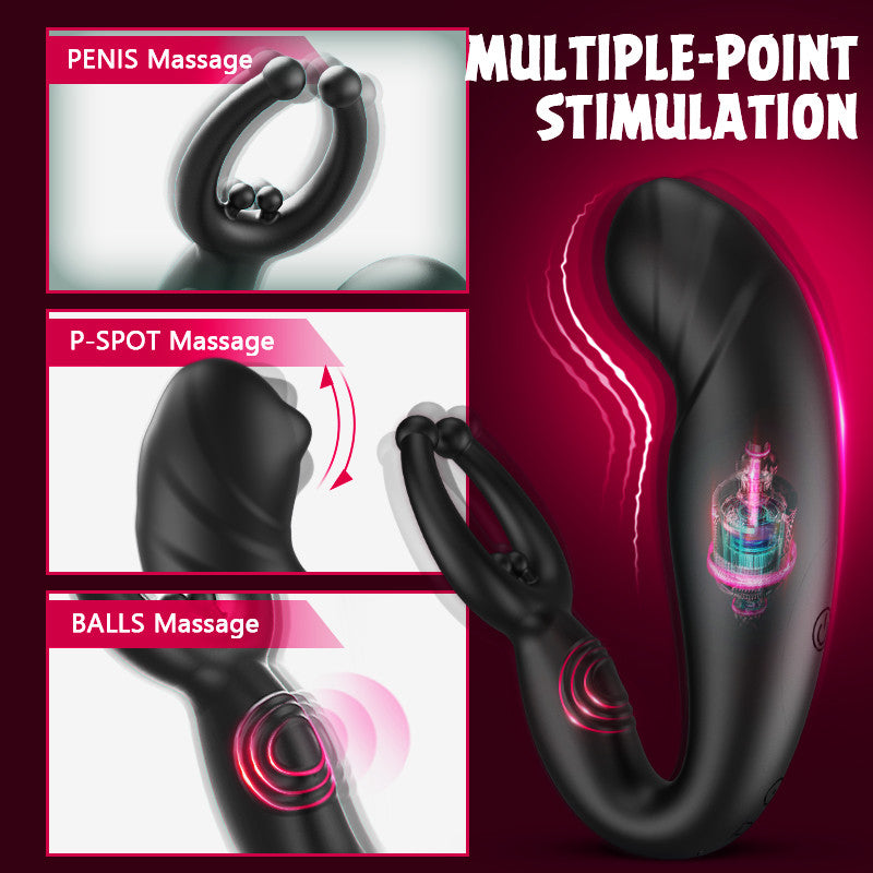 Rainstorm - Bead Massage Multifunctional 9 Vibrating Prostate Anal Plug Solo Male Prostate Massager Anal Toys