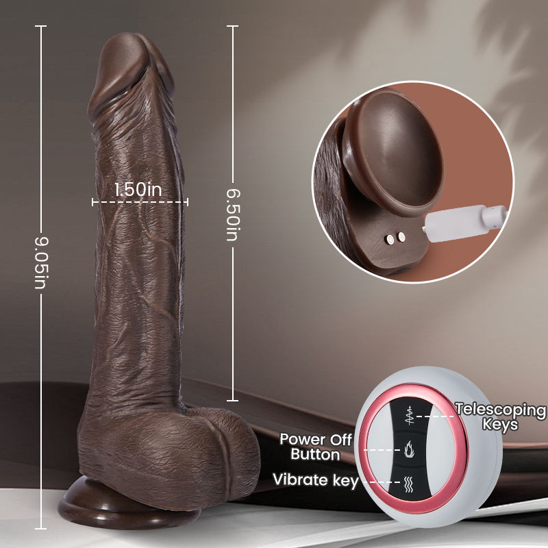 【Add to Cart & Order — Free Lube Included】Wilson - 8.7 Inch Remote Control 5 Thrusting 10 Vibrating Rotating Dildo Dildos