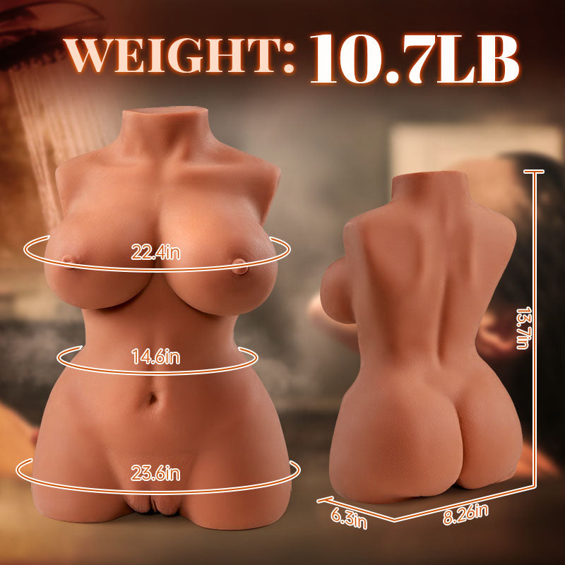 Jian - 10.7 lbs Brown Realistic TPE Sex Doll, Playable Breasts & Textured Dual Entry Lifelike Doll Masturbator Sex Torso Masturbators