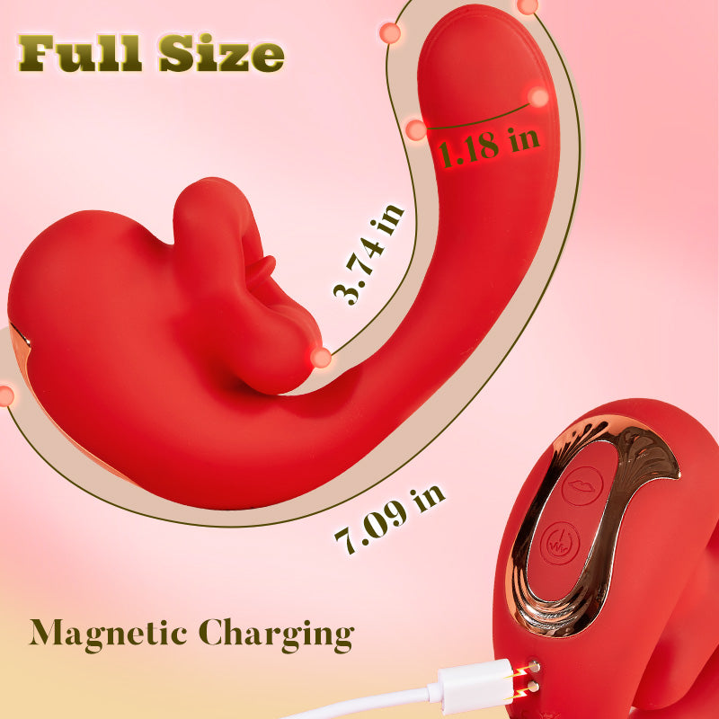 Acmejoy - Tongue Licking Vibrator with 10 Biting Clitoral Stimulators Vibrators