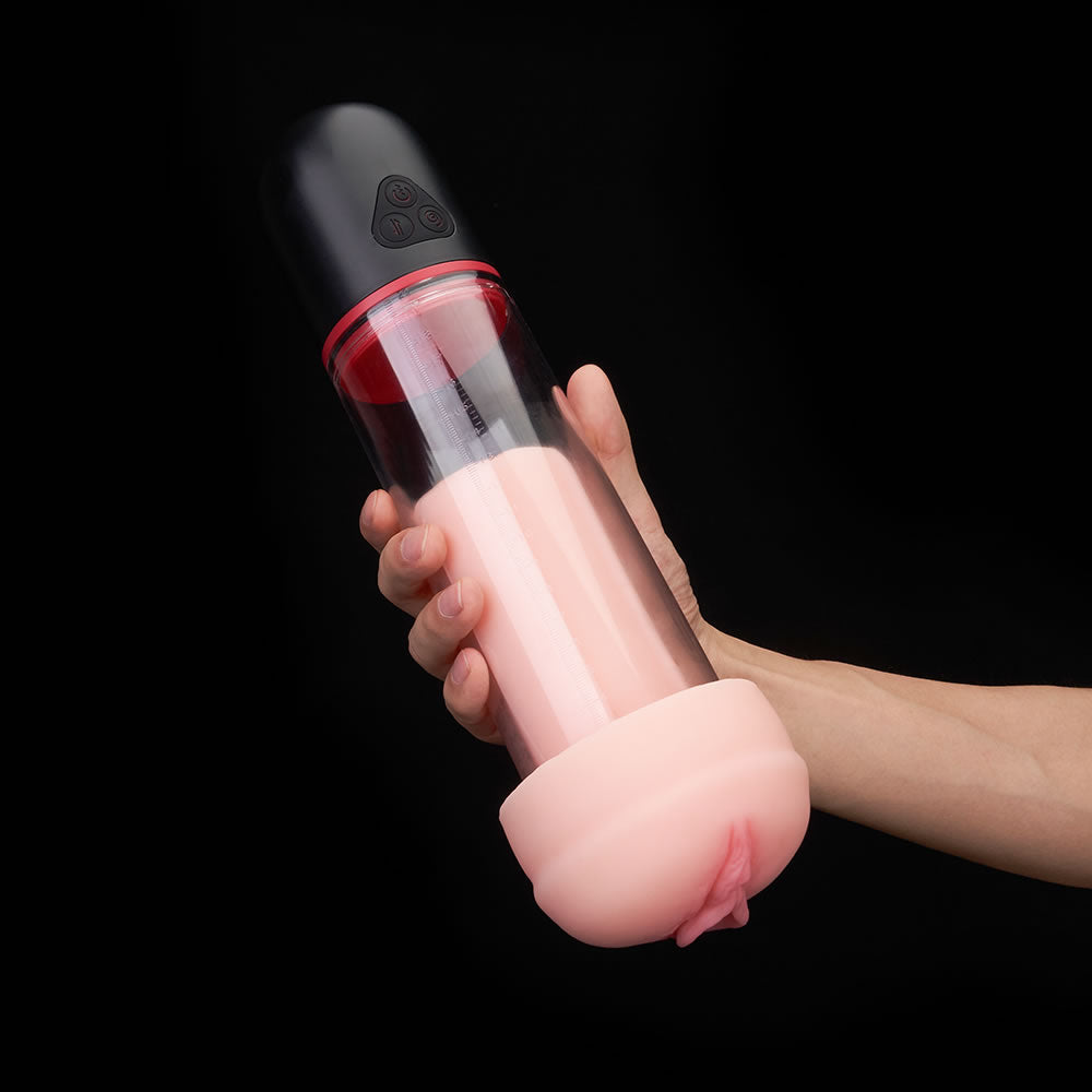 Acmejoy S-HANDE Pussy-Shaped Sleeve 3 Sucking 9 Vibrating Male Enlargement Pumps Penis Pumps