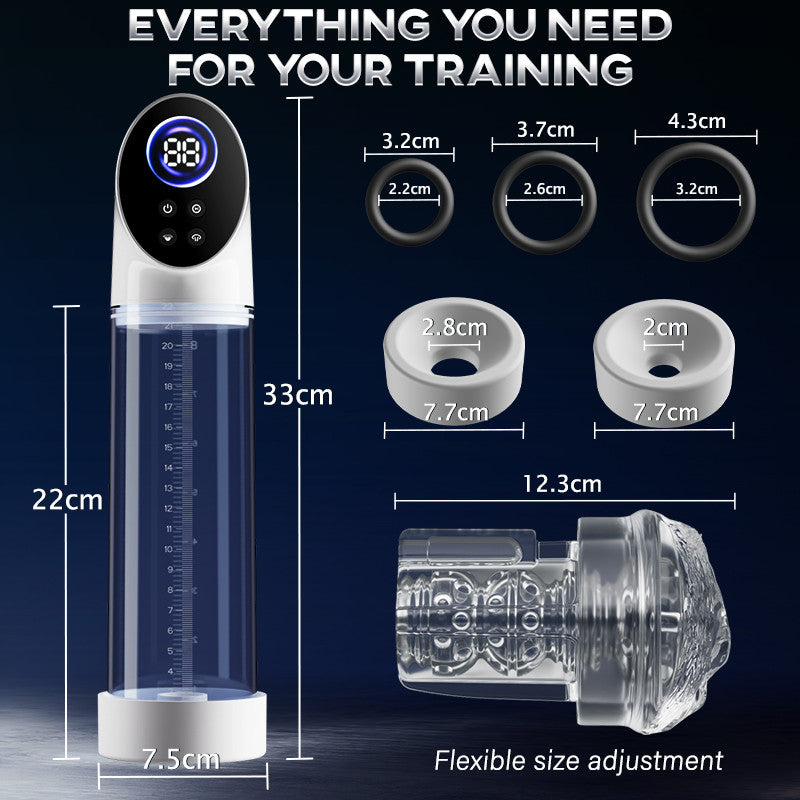 Arthur-6 Smart Suction Enlargement Pump with Transparent Sleeve,Includes 2 Silicone Sleeves & 3 Delay Rings Penis Pumps