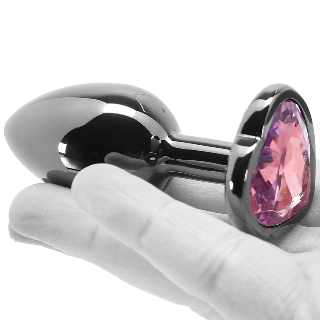 Ouch! Purple Heart Gem Plug in Small Anal Sex Toys > Butt Plugs