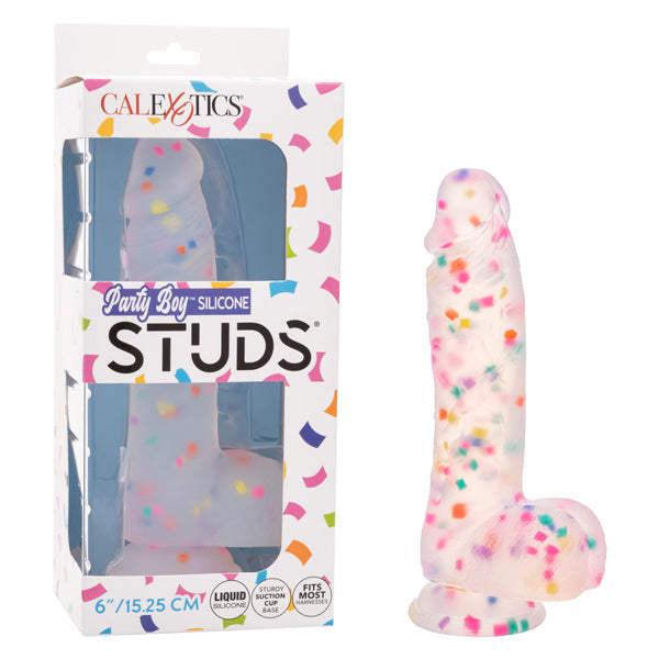 CalExotics Party Boy Silicone Studs 6 Inch Flexible Silicone Dildo – Flexible Toy