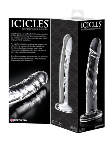 Icicles Clear Glass Massager with Curved G-Spot and P-Spot Stimulator