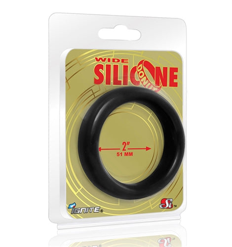 Wide Donut Black Cock Ring 51mm