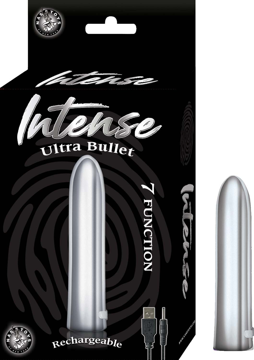 Intense Power Bullet Vibrator Silver Compact Waterproof Toy