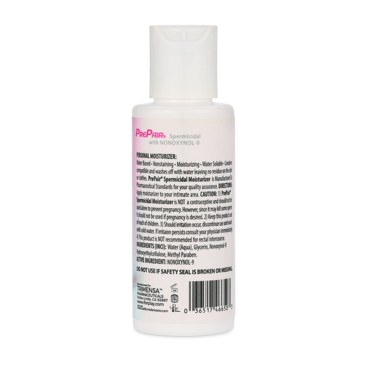 PrePair Spermicidal Water-Based Personal Moisturizer – 2.4oz Lubricant