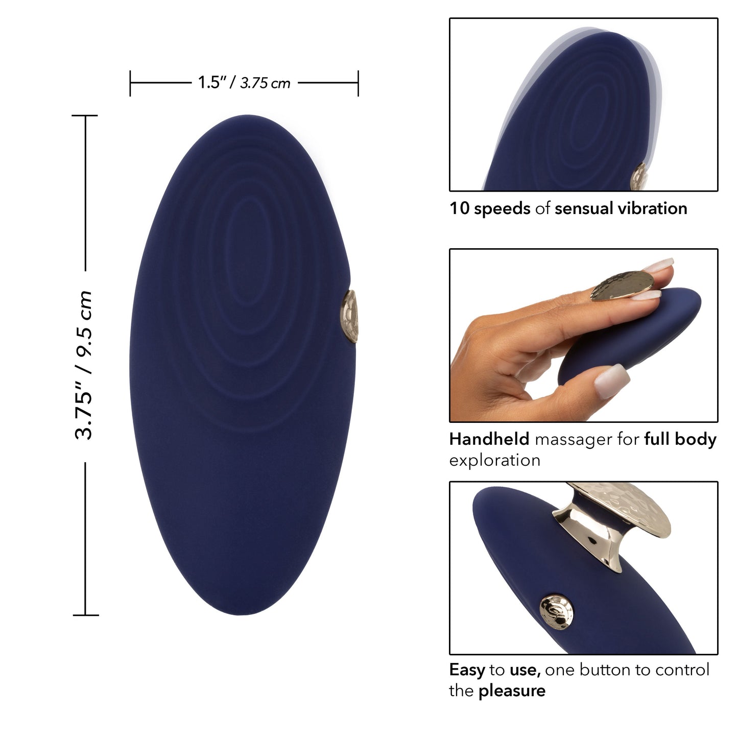 Chic Violet Handheld Massager in Deep Violet with 10 Vibration Speeds and Waterproof Design