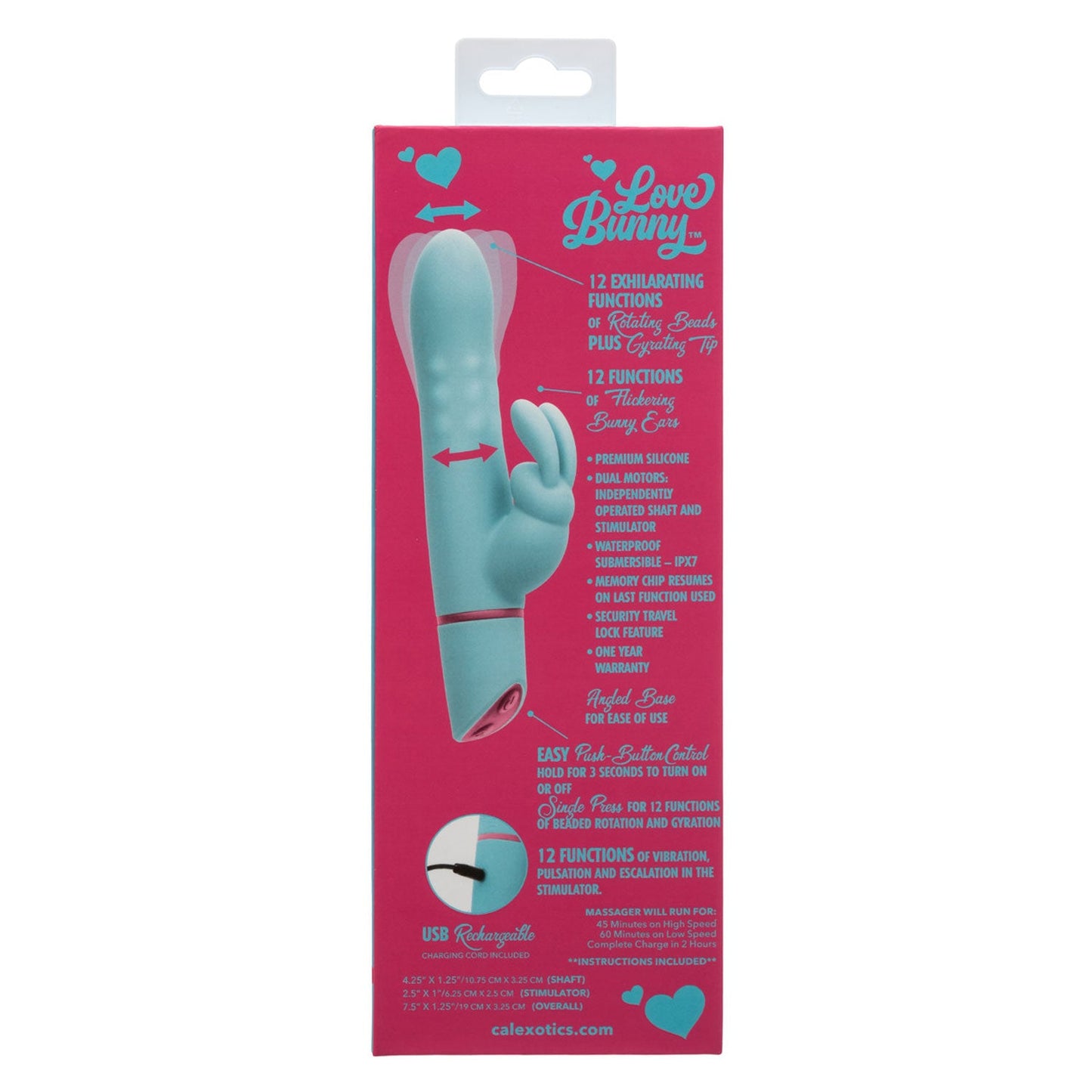 Love Bunny™ Rotating Bunny Silicone Vibrator Waterproof Blue