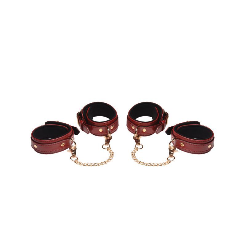 6 Piece Bondage Set – Vegan PU Leather Restraints and Cuffs Kit