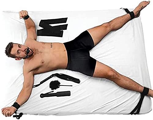 6-Piece Bed Restraint Bondage Kit Black