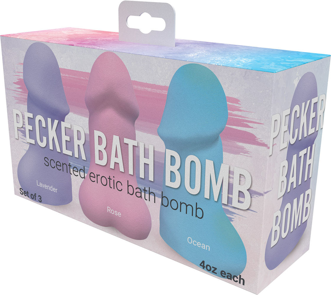 Pecker Bath Bomb 3-Pack – Scented Erotic Bath Bomb Set