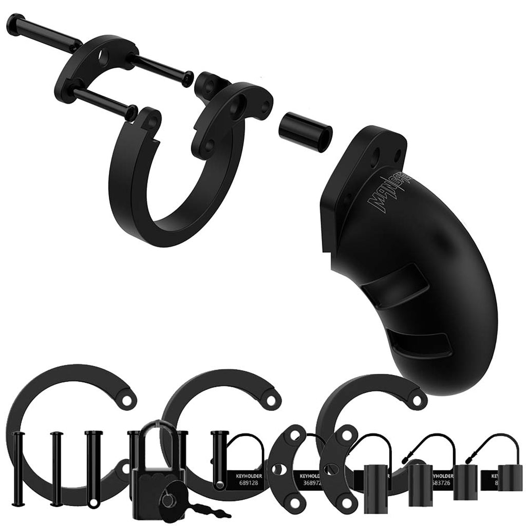 ManCage 20 3.5 Inch Silicone Cock Cage in Black Bondage and Fetish > Cock and Ball Devices