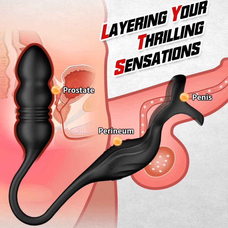 Mike - 9 Thrusting & Vibrating Wearable Prostate Massager with Cock ring Anal Toys