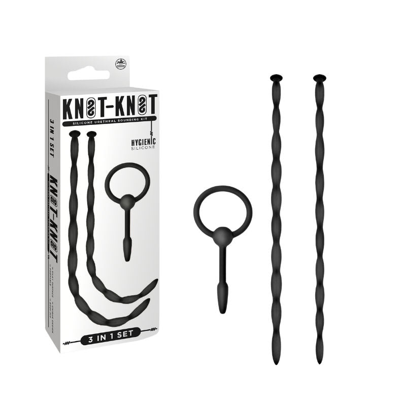 Silicone Urethal Sounding Kit - Twist (Black)