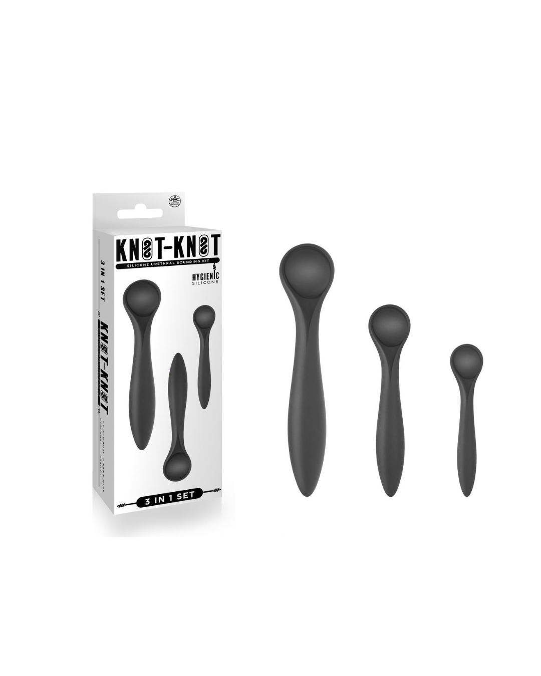 Knot-Knot Silicone Urethral Plug Set (Black) – Silicone Urethral Plug Set