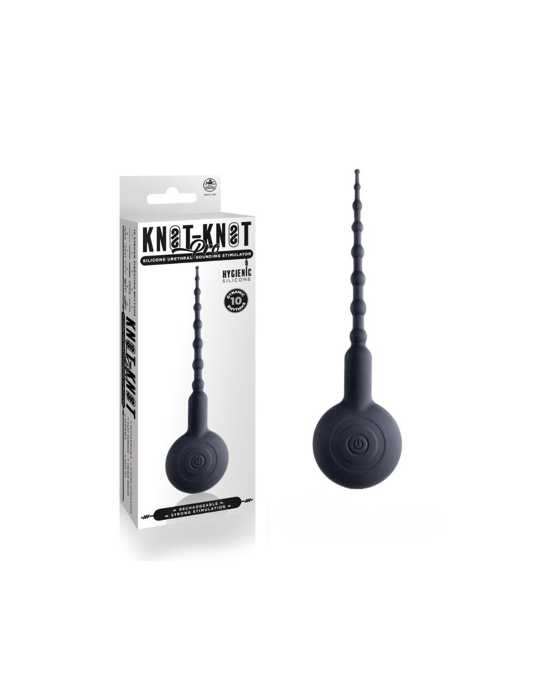 Knot-Knot Pro (Black) – Silicone Vibrating Urethral Plug