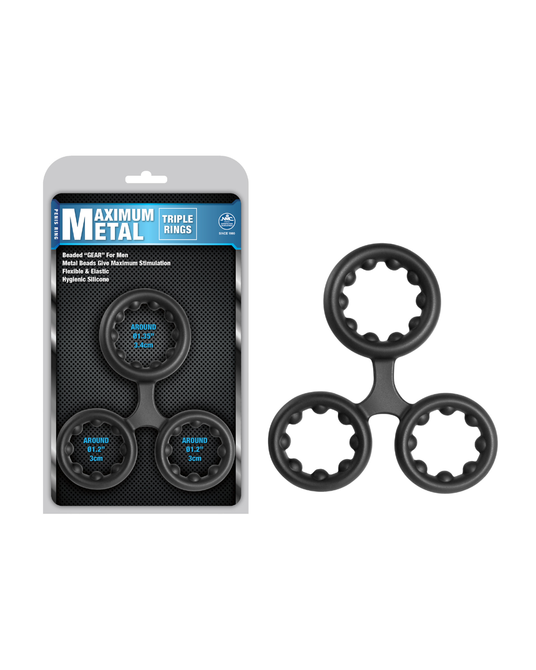Maximum Metal 3 in 1 Silicone Cock Ring (Black) – Silicone Cock Ring