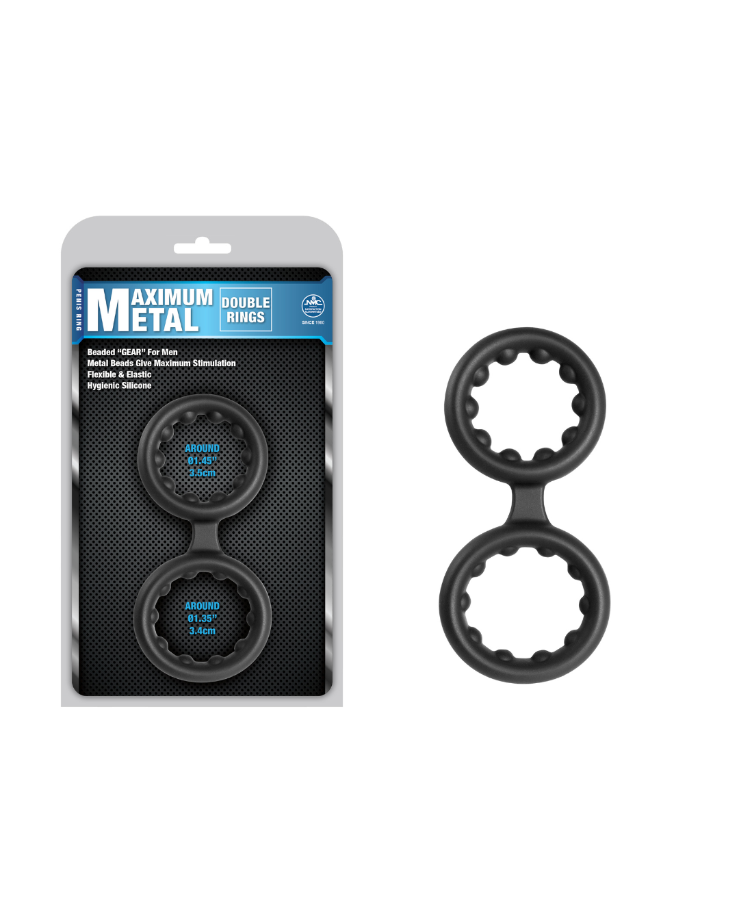 Maximum Metal 2 in 1 (Black) Silicone Cock Ring
