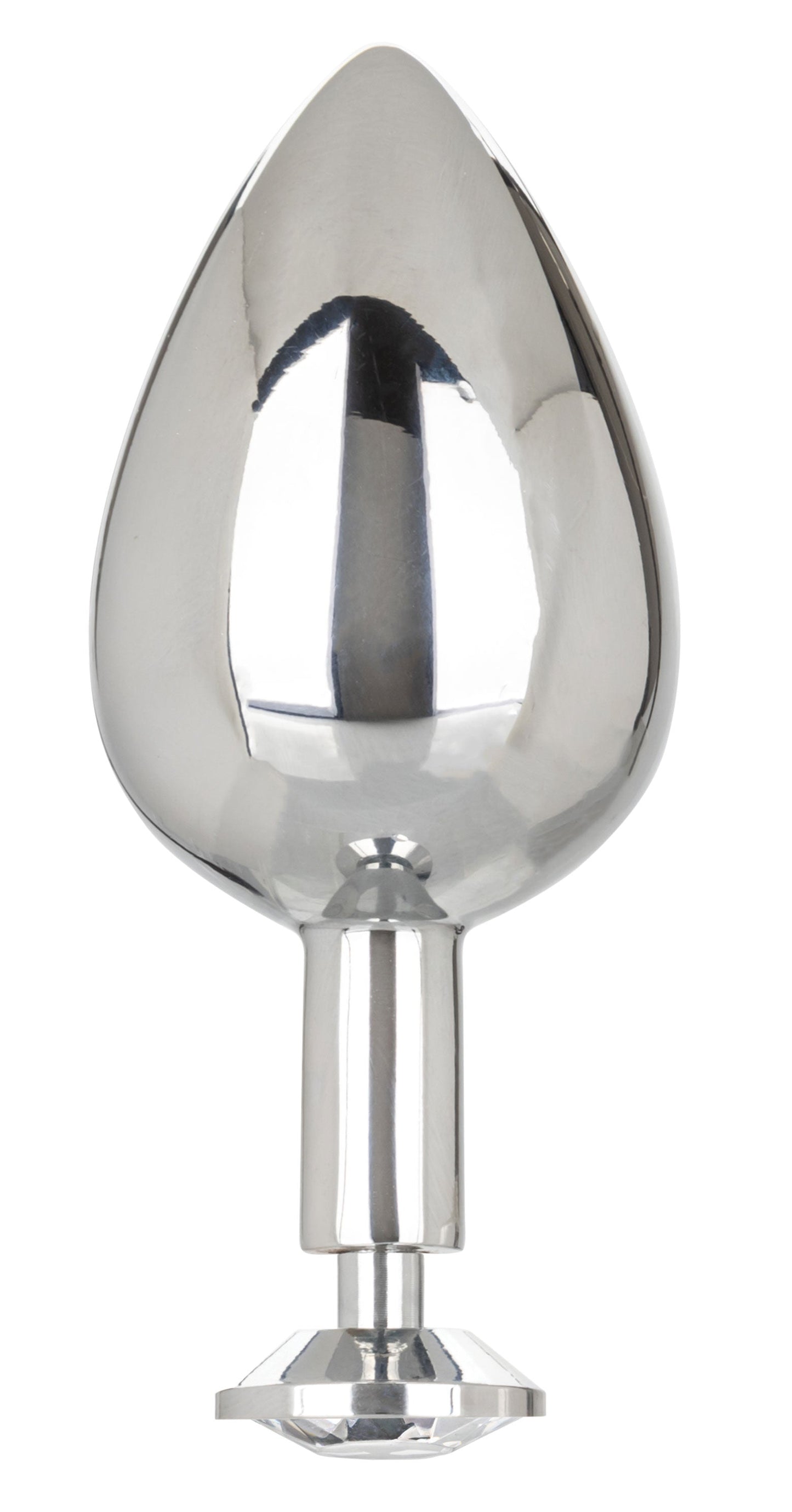 Star Fucker XL Teardrop Plug Black Silicone and Silver Metal Dual Enhancer with Sparkling Gem Accent