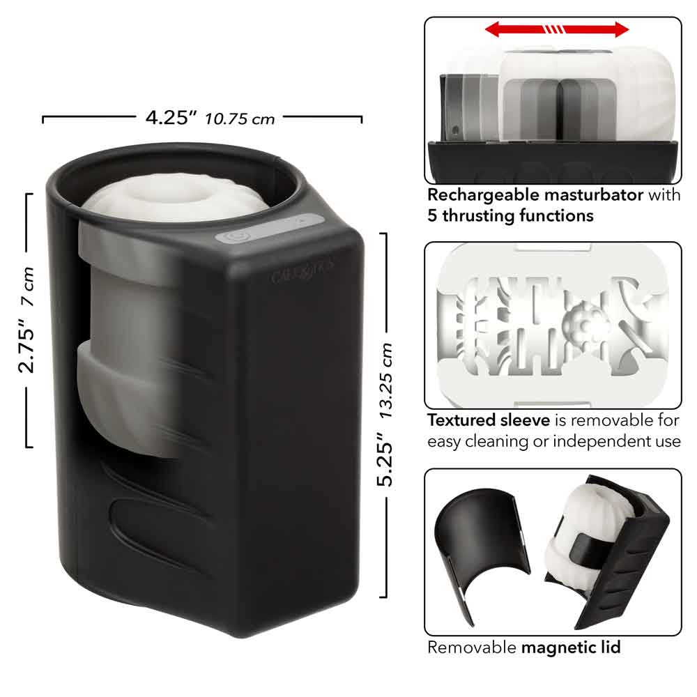 Optimum Power Power Thruster Textured Stroker Sleeve with 5 Thrusting Functions