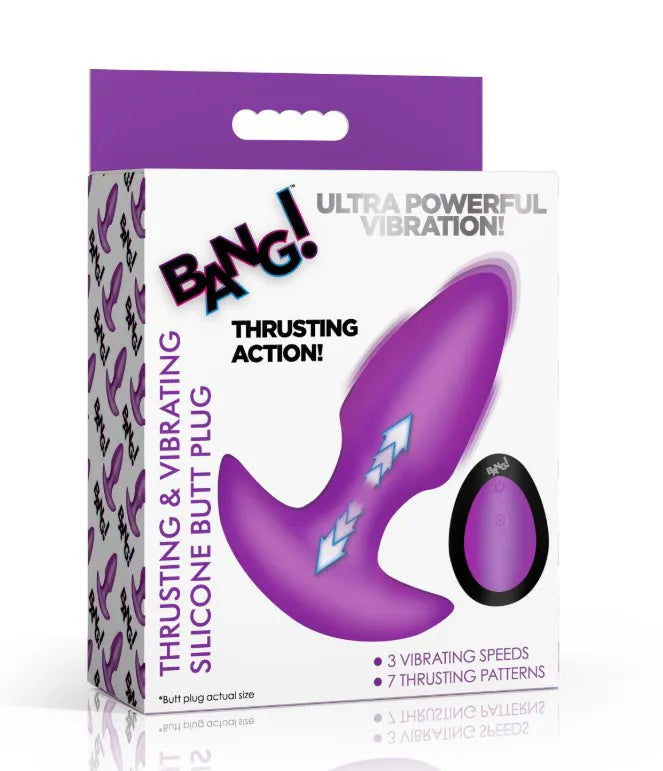 Thrusting and Vibrating Silicone Butt Plug – Wireless Remote-Controlled Butt Plug