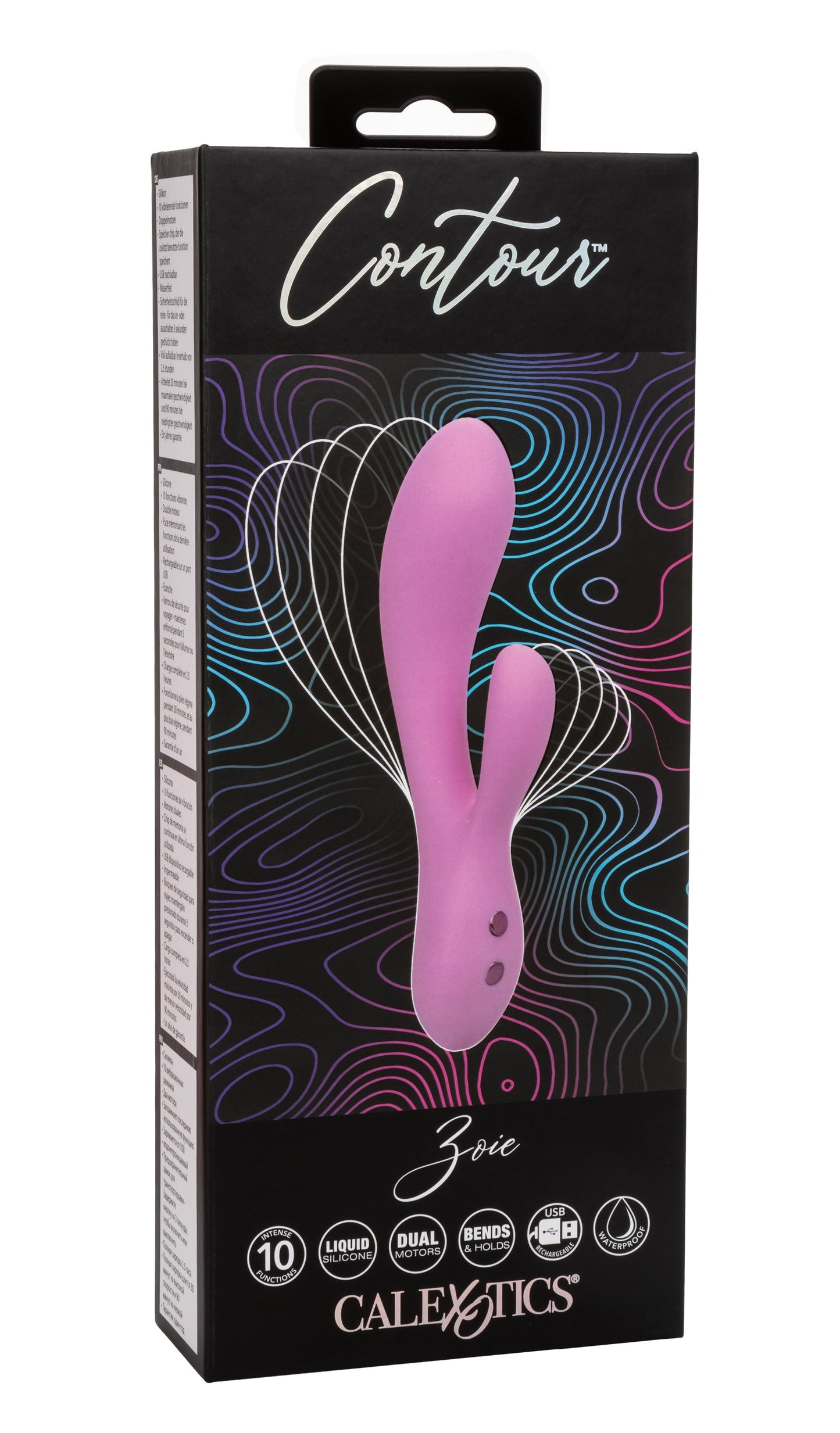Contour Zoie Pink Flexible Dual Massager with 10 Vibration Functions and Silicone Design