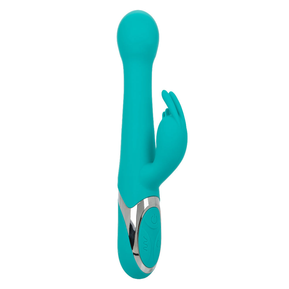 CalExotics Enchanted Oscillate Teal with Thrusting and Rotating, Rechargeable, Waterproof Silicone, 8.5 Inches